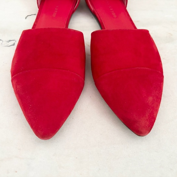 Jenni Kayne D'Orsay Red Suede Flats - Picture 3 of 8